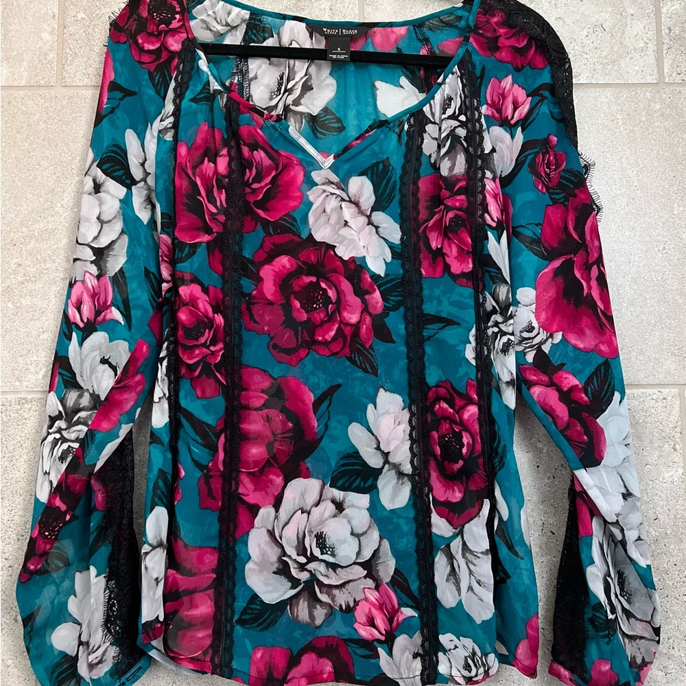White House Black Market Small floral blouse.